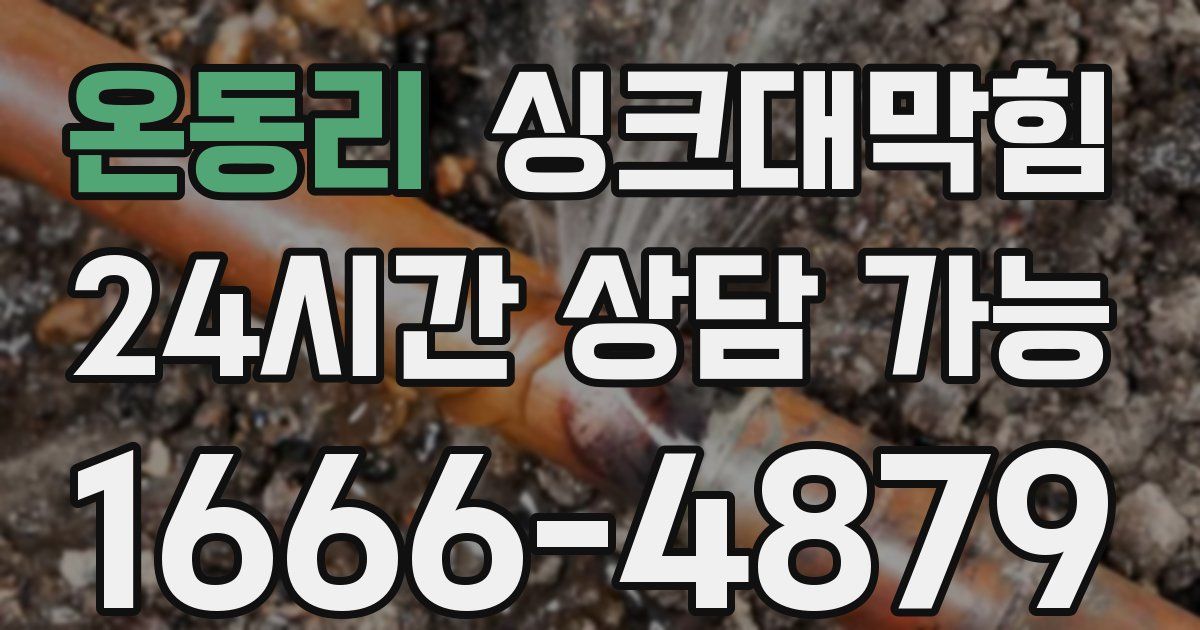 온동리 싱크대 뚫기