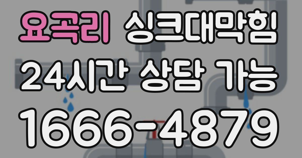 요곡리 싱크대 뚫기