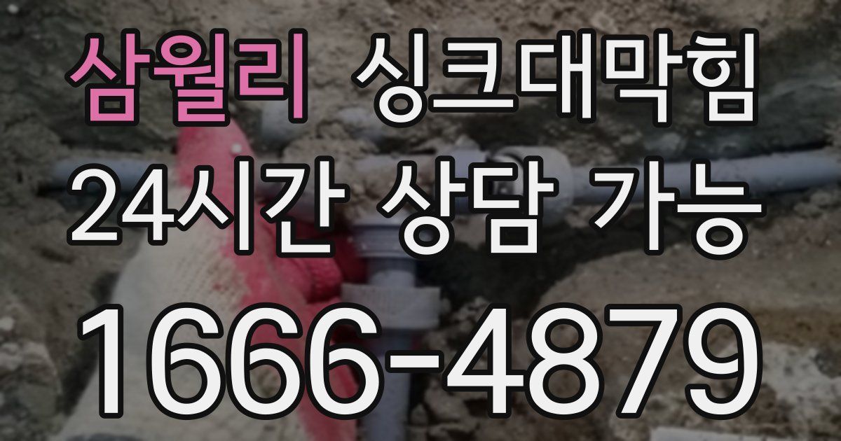삼월리 싱크대 뚫기