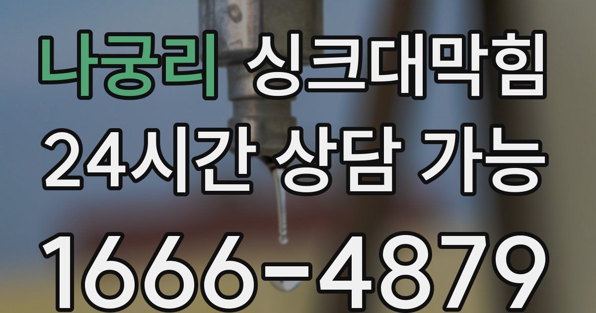 나궁리 싱크대 뚫기