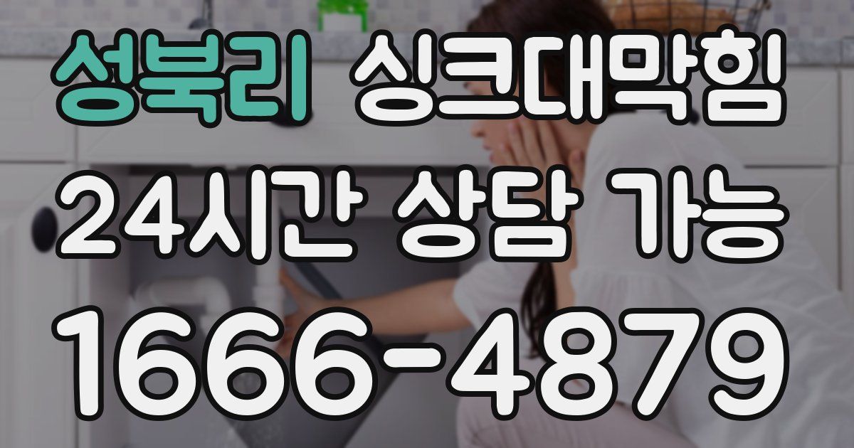 성북리 싱크대 뚫기