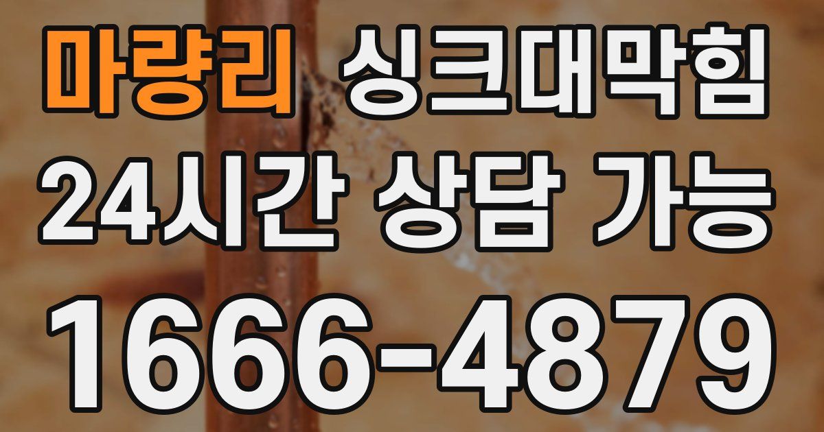 마량리 싱크대 뚫기