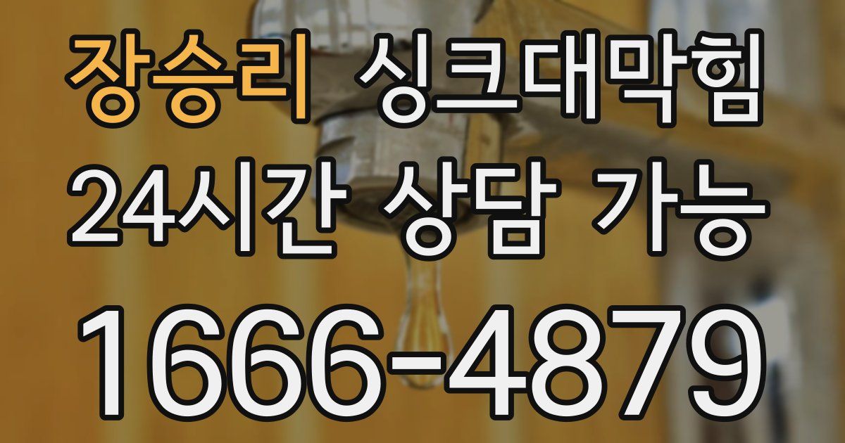 장승리 싱크대 뚫기