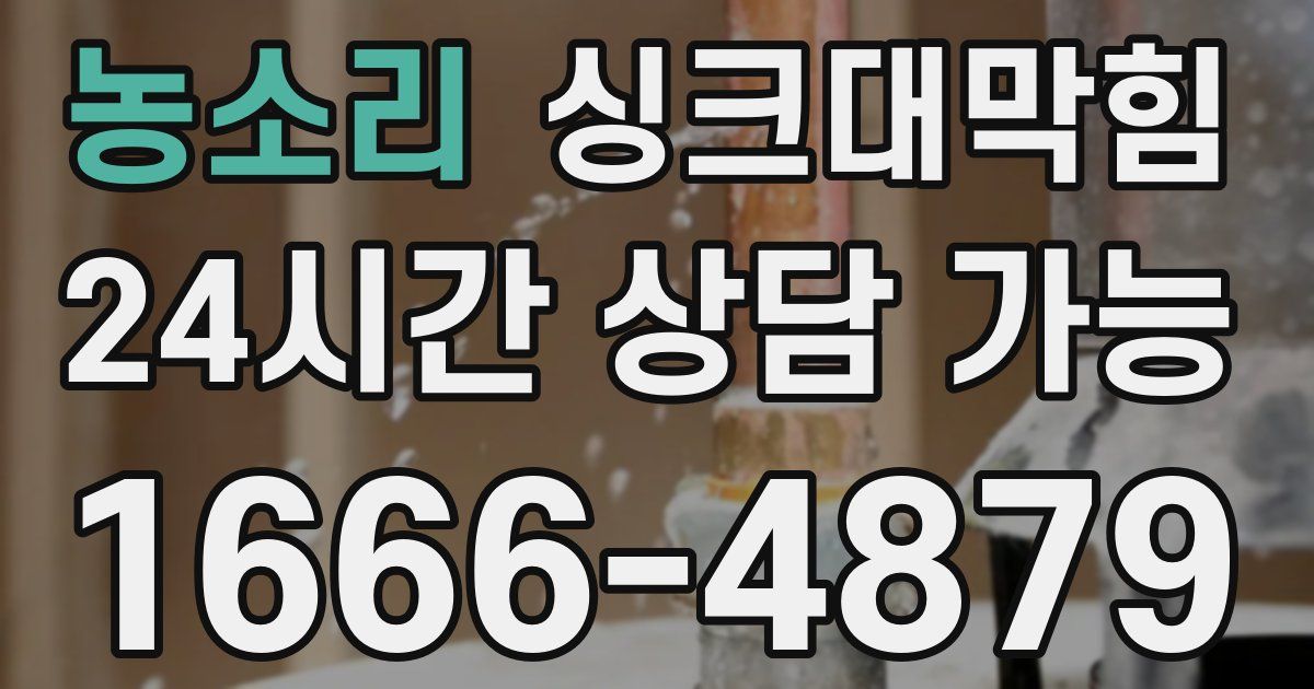 농소리 싱크대 뚫기