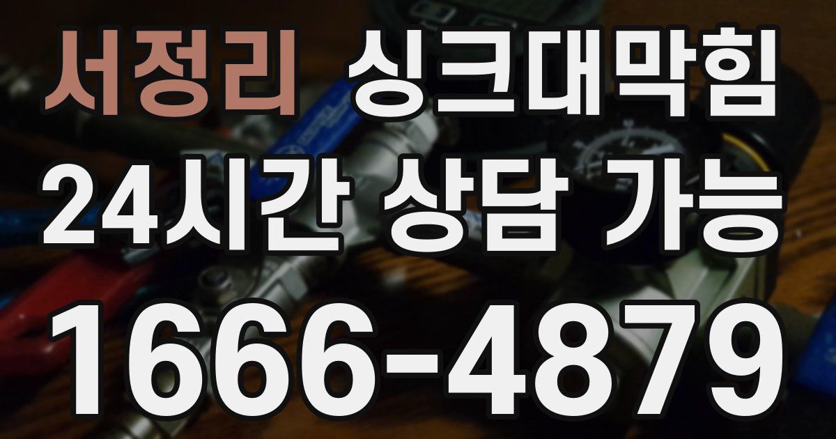 서정리 싱크대 뚫기