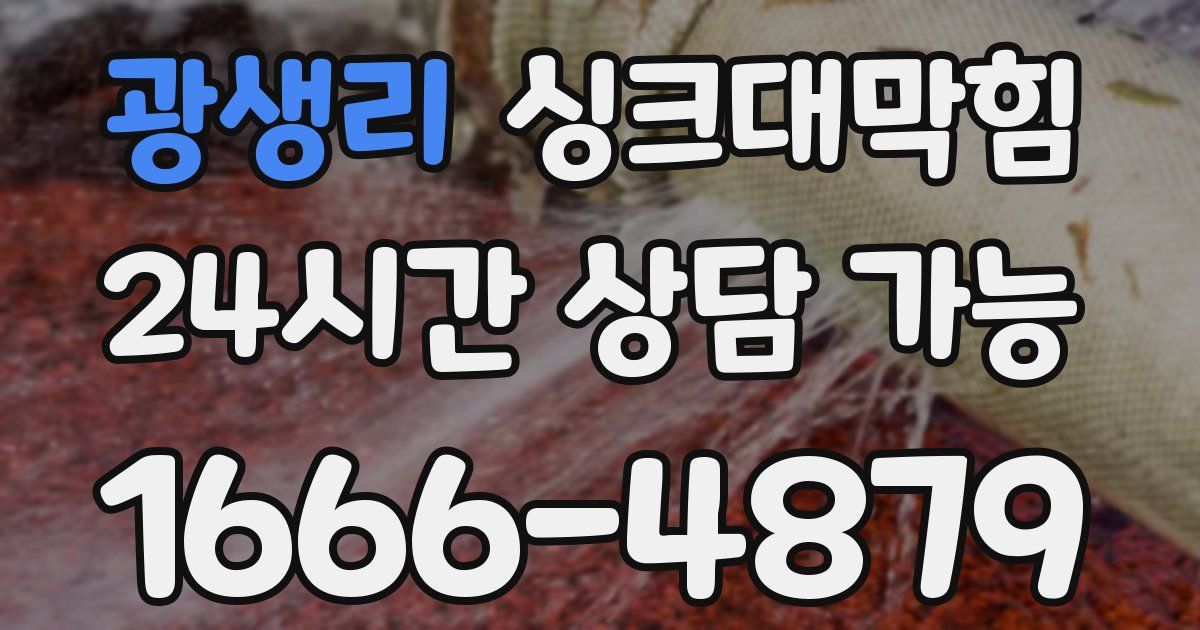 광생리 싱크대 뚫기