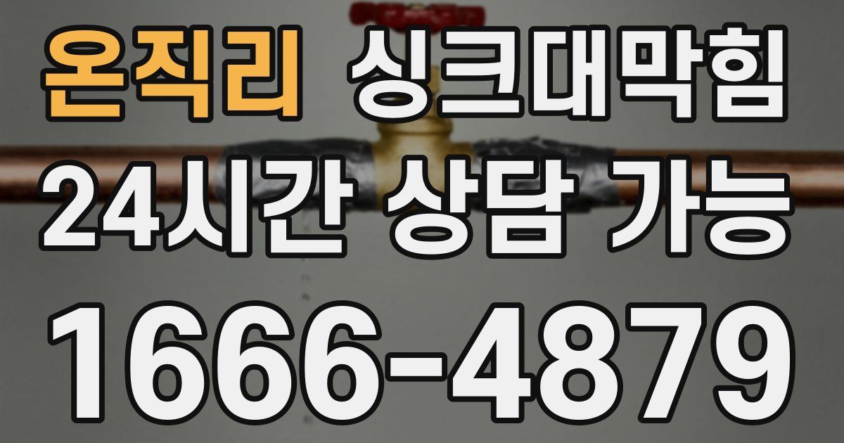 온직리 싱크대 뚫기