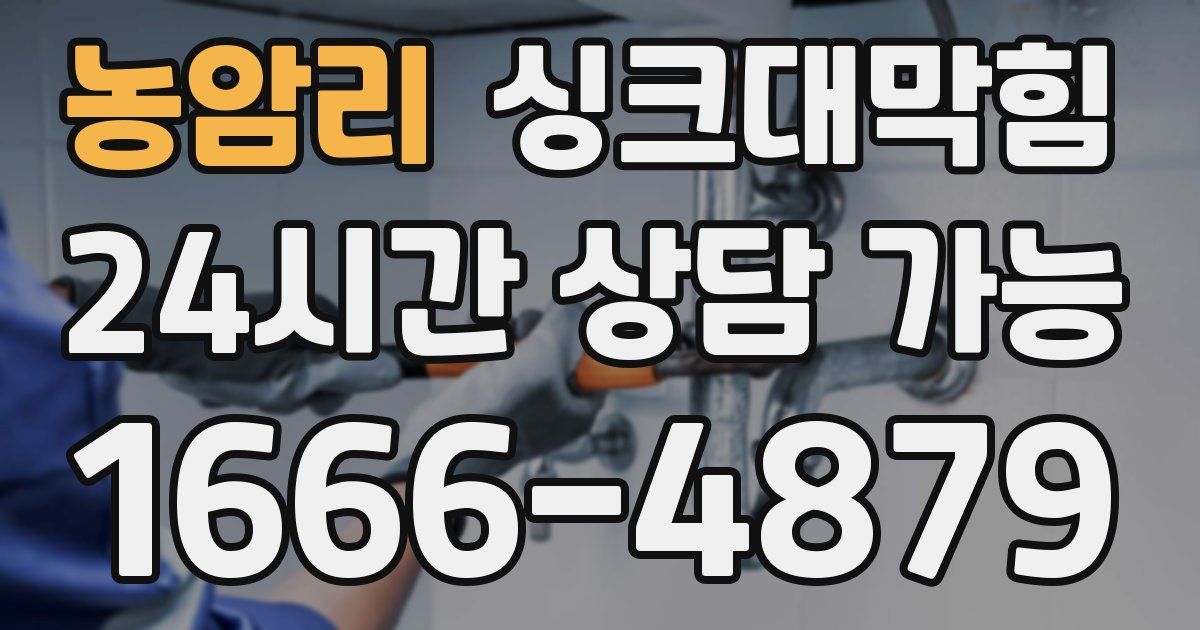 농암리 싱크대 뚫기