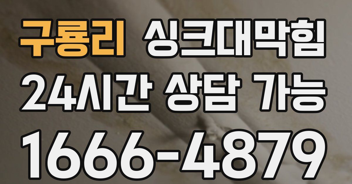 구룡리 싱크대 뚫기