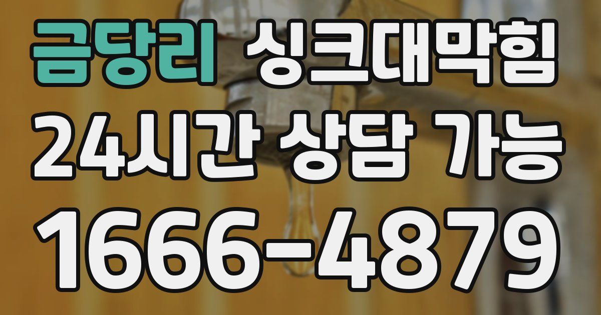 금당리 싱크대 뚫기