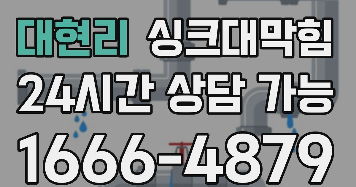 대현리 싱크대 뚫기
