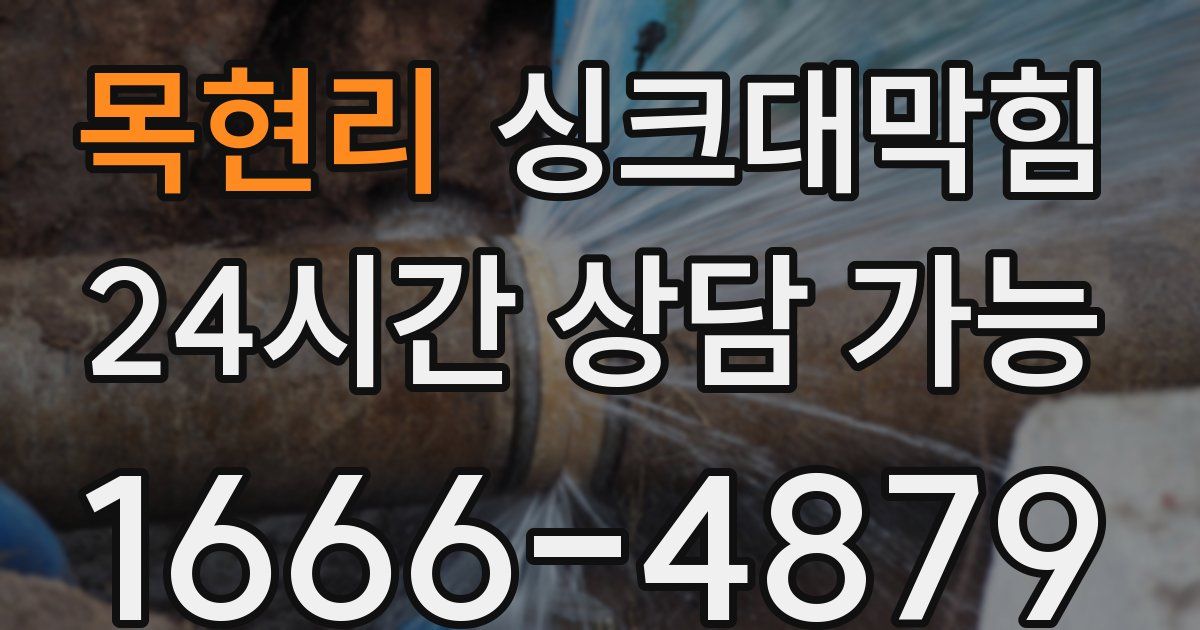 목현리 싱크대 뚫기