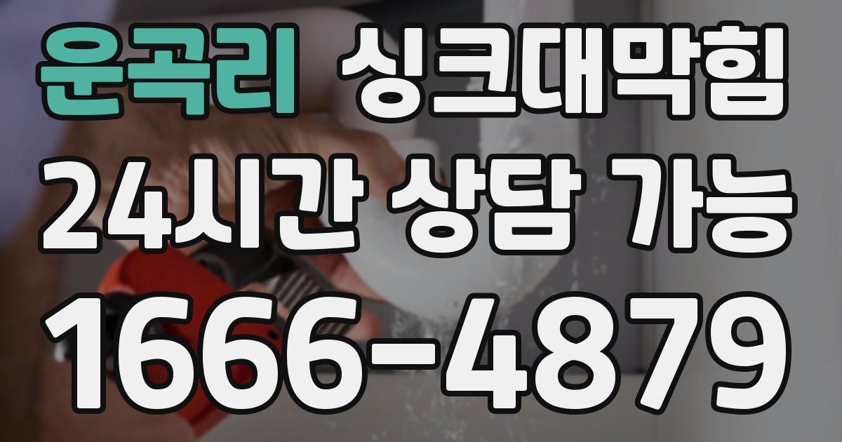 운곡리 싱크대 뚫기