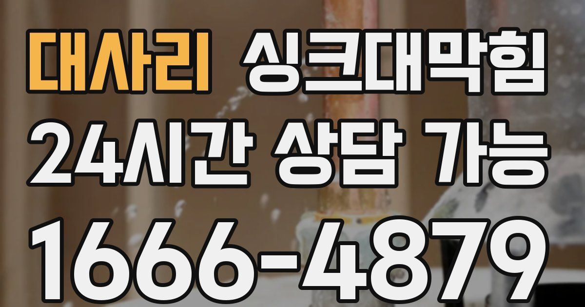 대사리 싱크대 뚫기