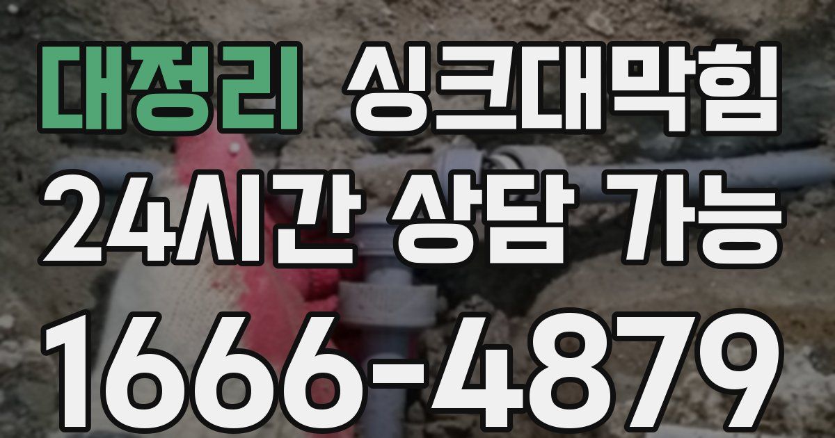 대정리 싱크대 뚫기