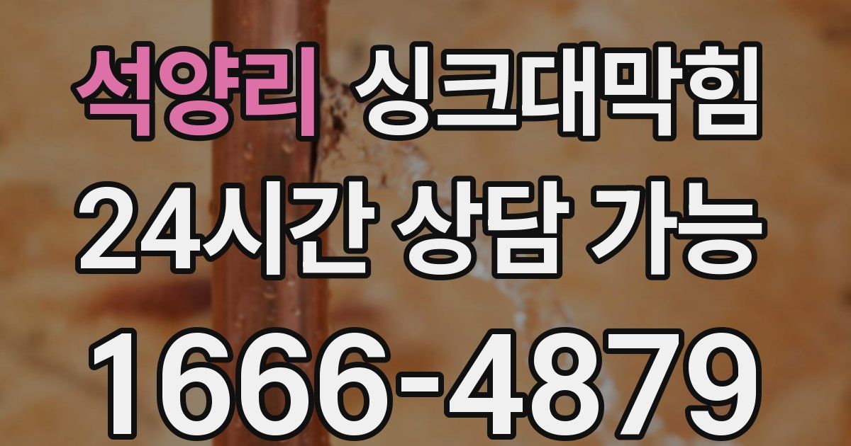 석양리 싱크대 뚫기