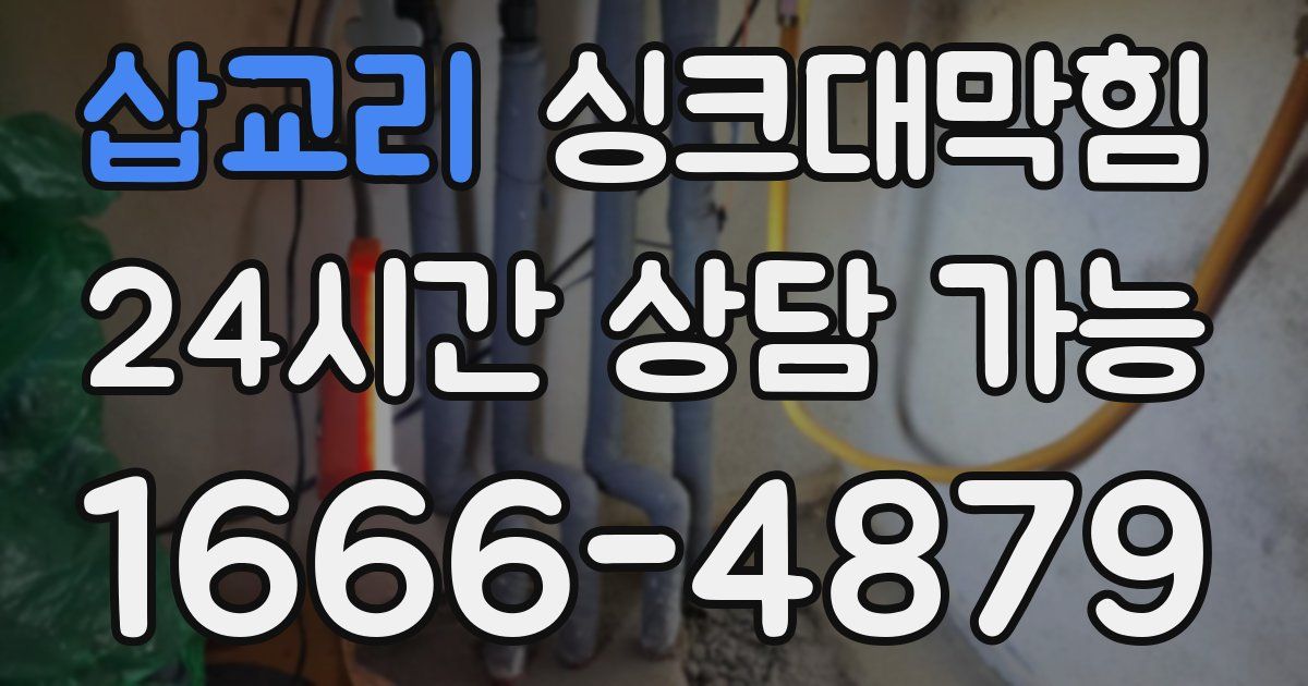 삽교리 싱크대 뚫기