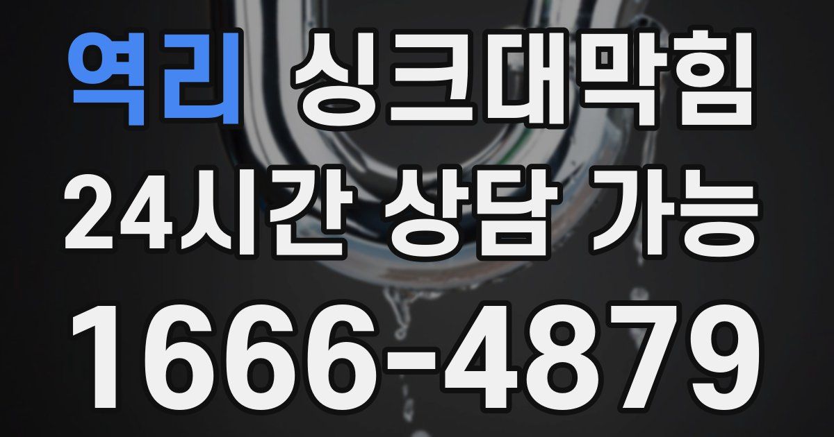 역리 싱크대 뚫기