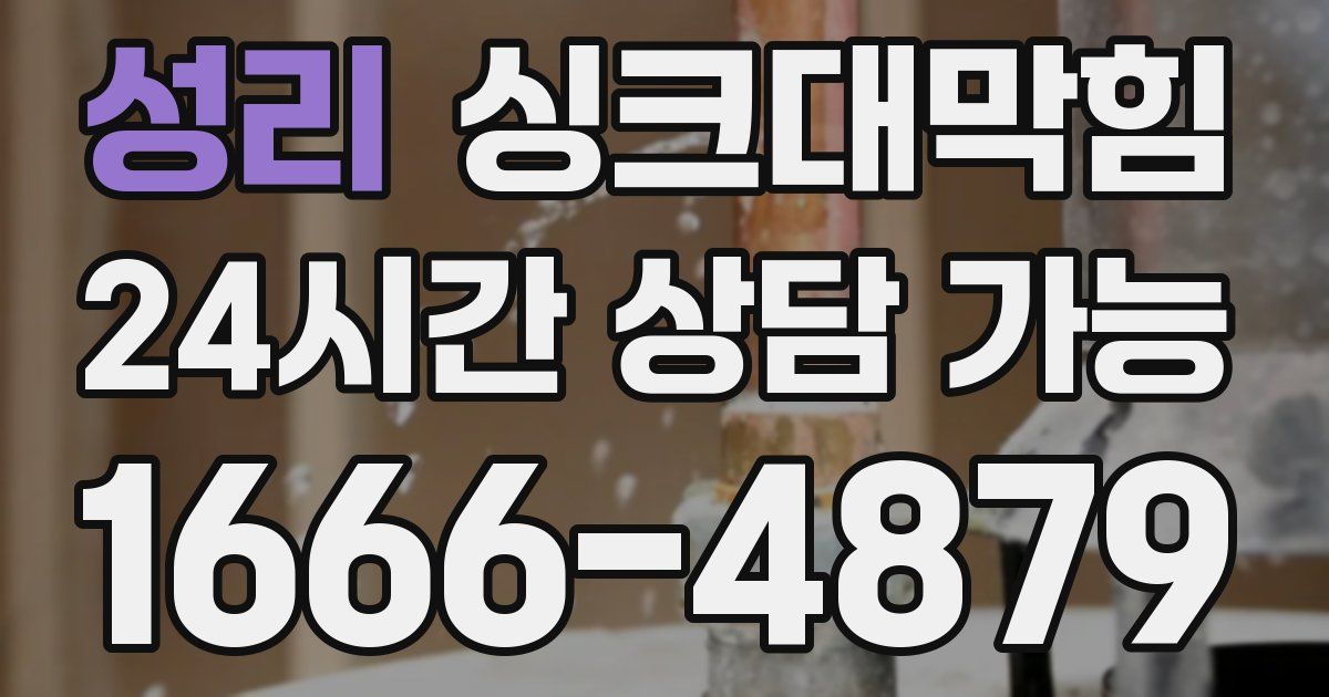 성리 싱크대 뚫기