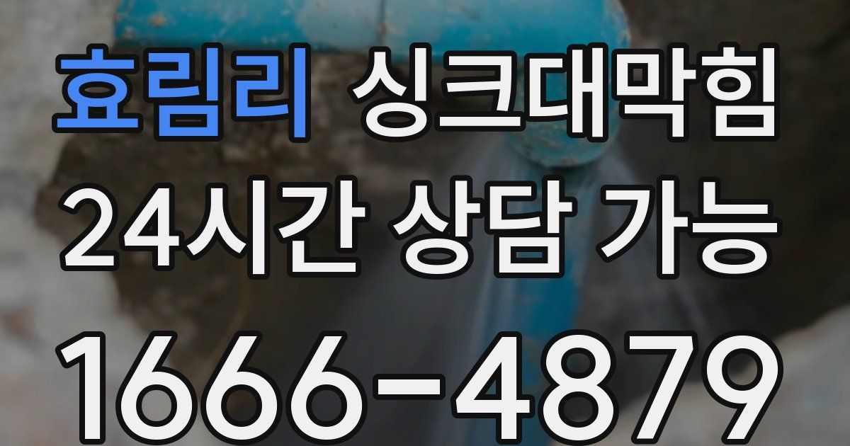 효림리 싱크대 뚫기