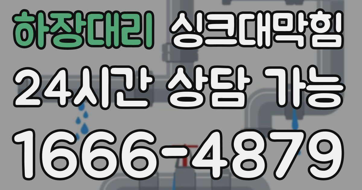 하장대리 싱크대 뚫기