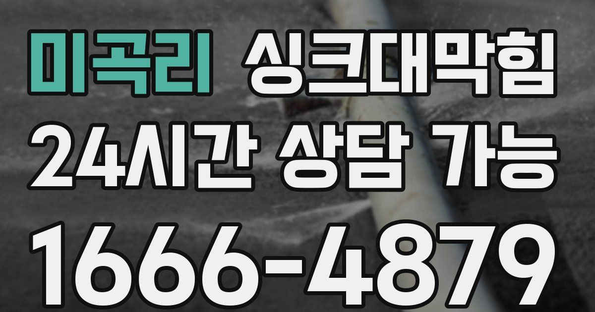 미곡리 싱크대 뚫기