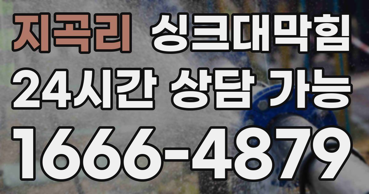 지곡리 싱크대 뚫기