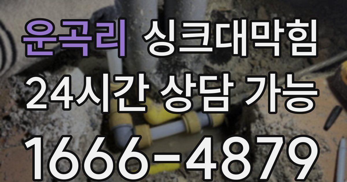 운곡리 싱크대 뚫기