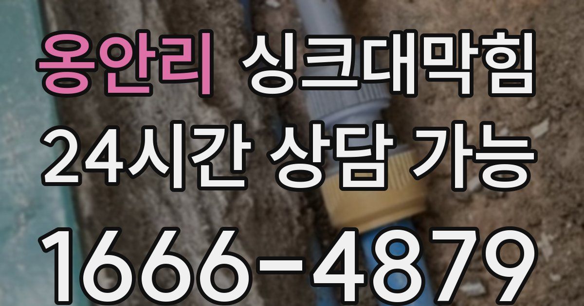 옹안리 싱크대 뚫기