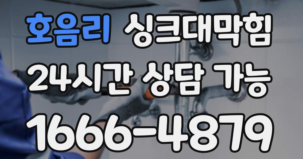 호음리 싱크대 뚫기