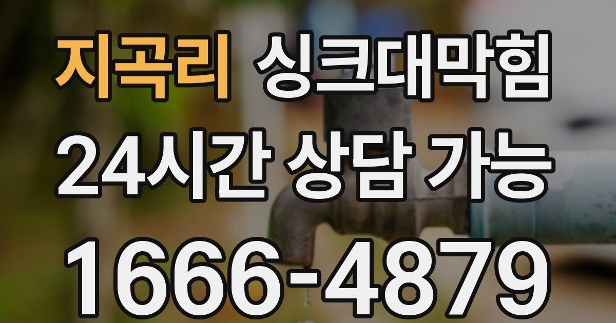 지곡리 싱크대 뚫기