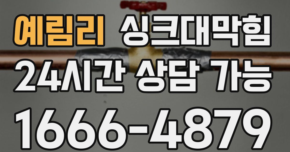 예림리 싱크대 뚫기