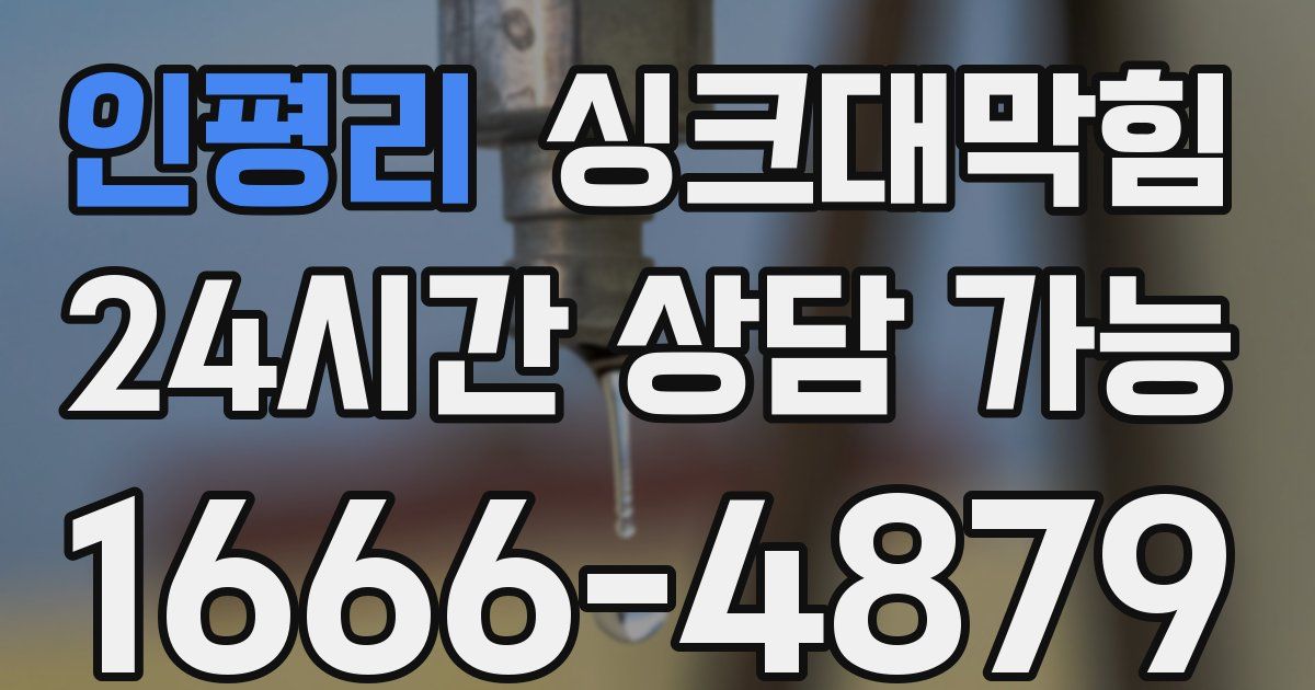 인평리 싱크대 뚫기
