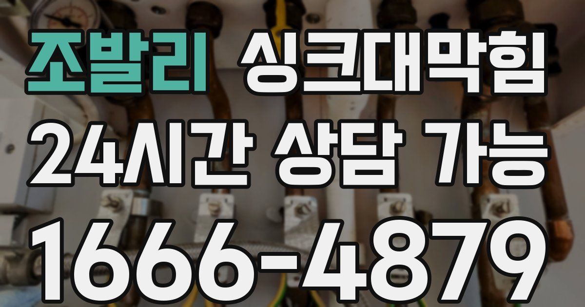 조발리 싱크대 뚫기