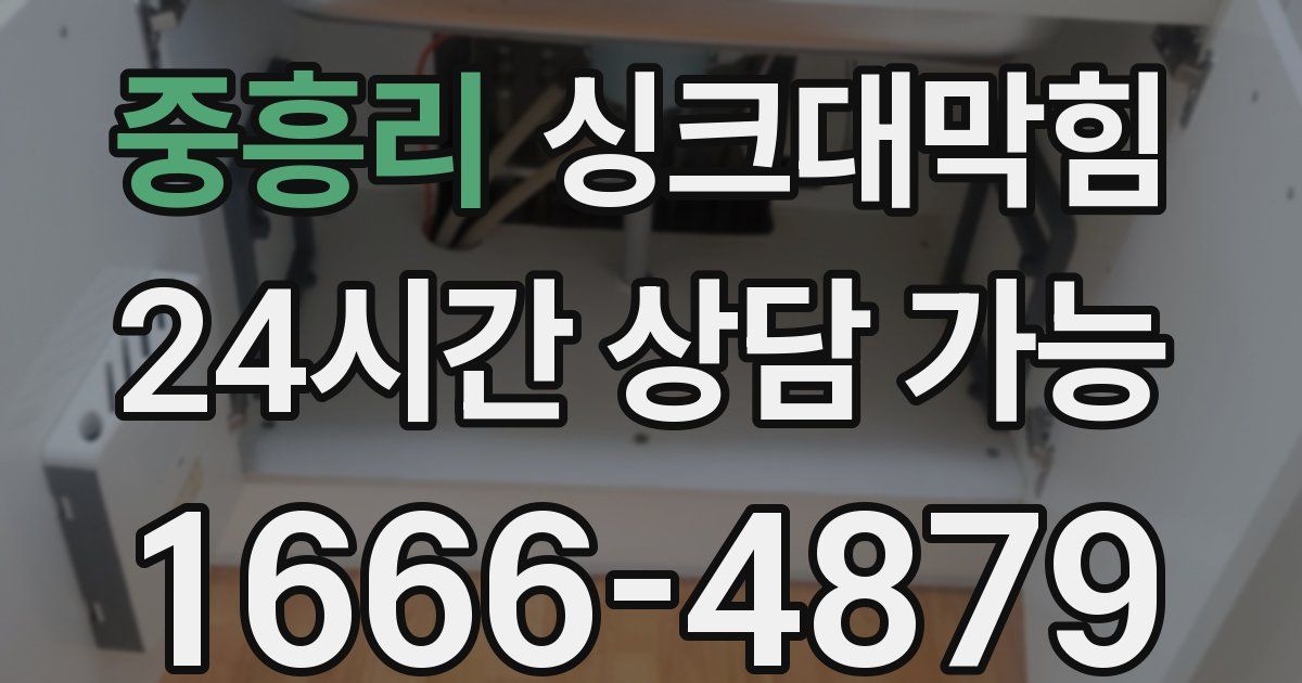 중흥리 싱크대 뚫기