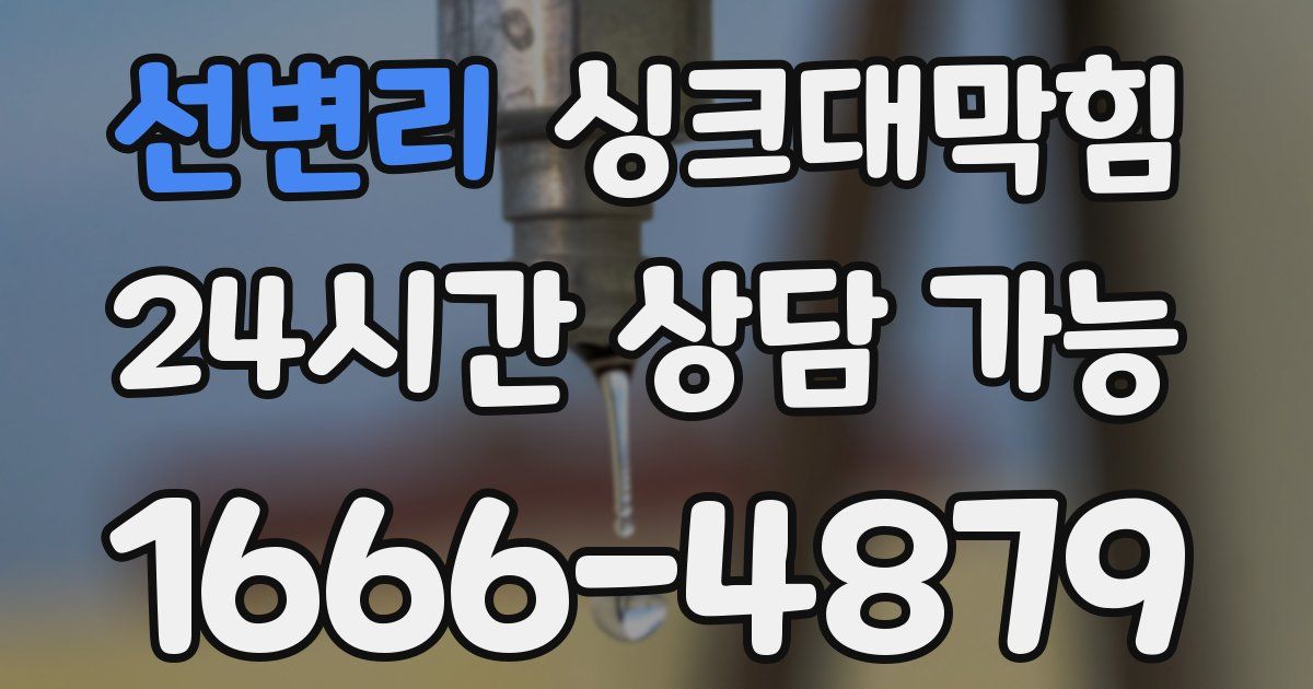 선변리 싱크대 뚫기