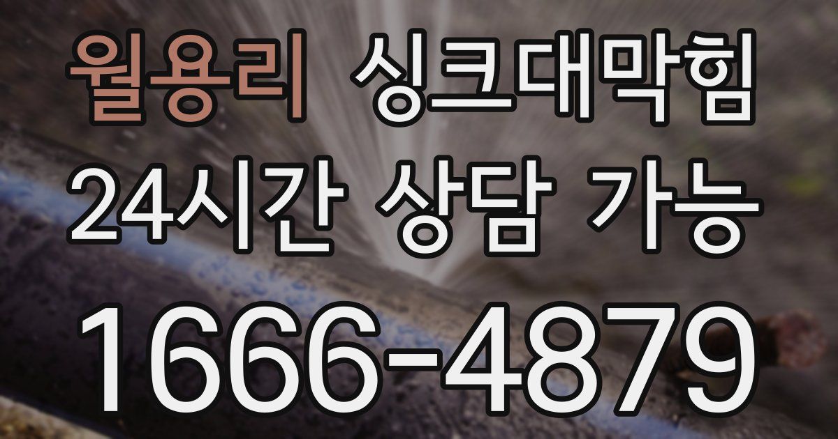 월용리 싱크대 뚫기