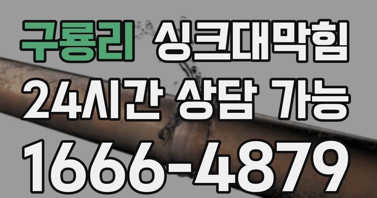 구룡리 싱크대 뚫기