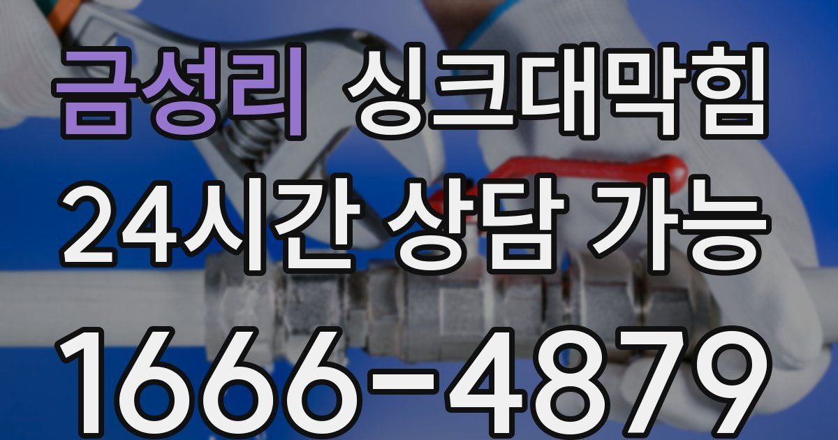 금성리 싱크대 뚫기