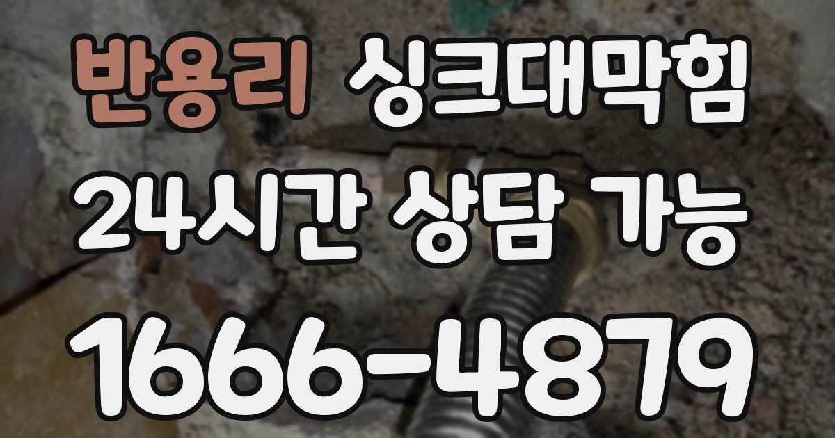 반용리 싱크대 뚫기