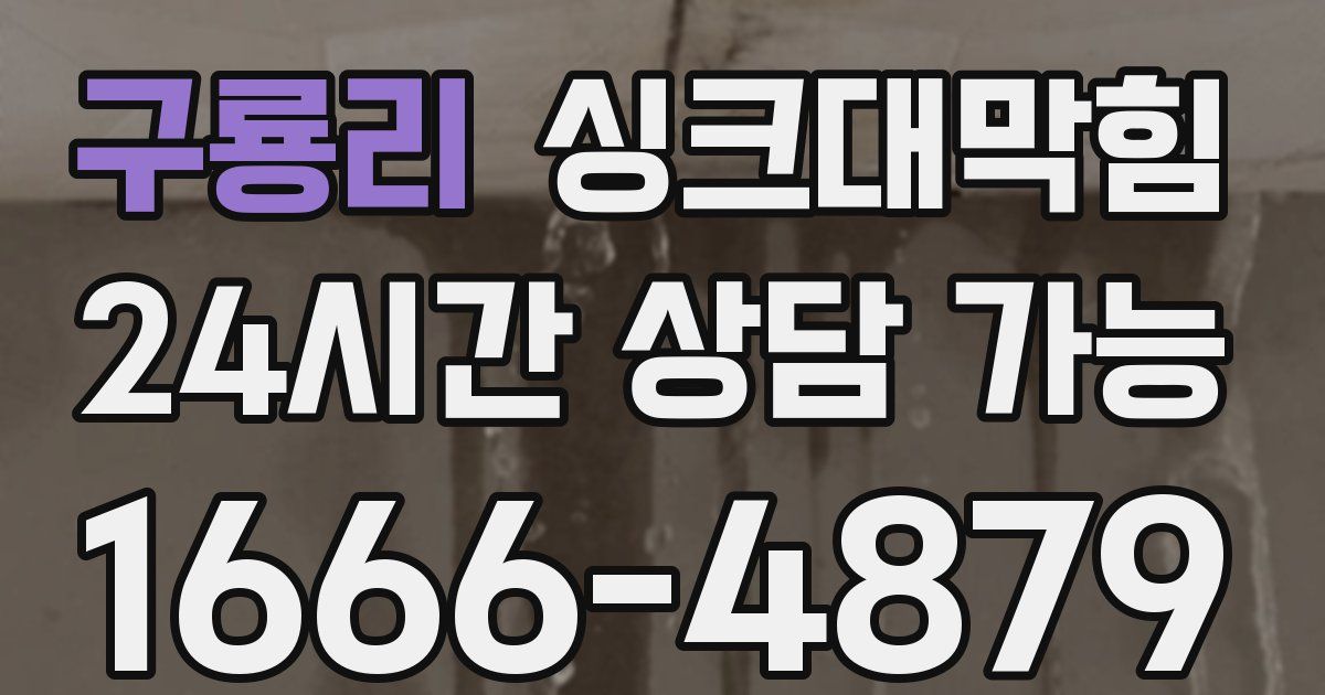 구룡리 싱크대 뚫기