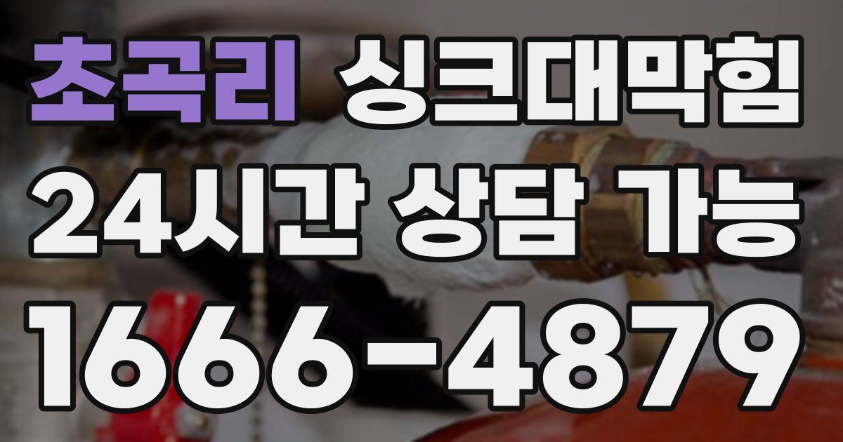 초곡리 싱크대 뚫기