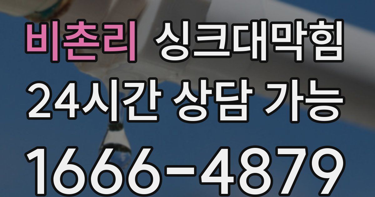 비촌리 싱크대 뚫기