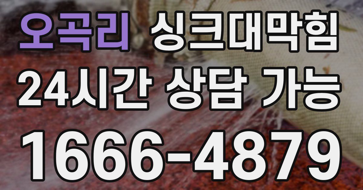 오곡리 싱크대 뚫기