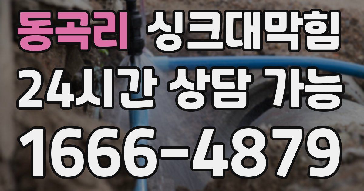 동곡리 싱크대 뚫기