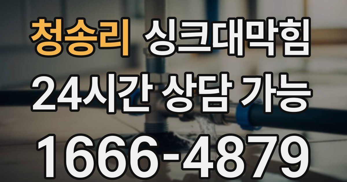 청송리 싱크대 뚫기
