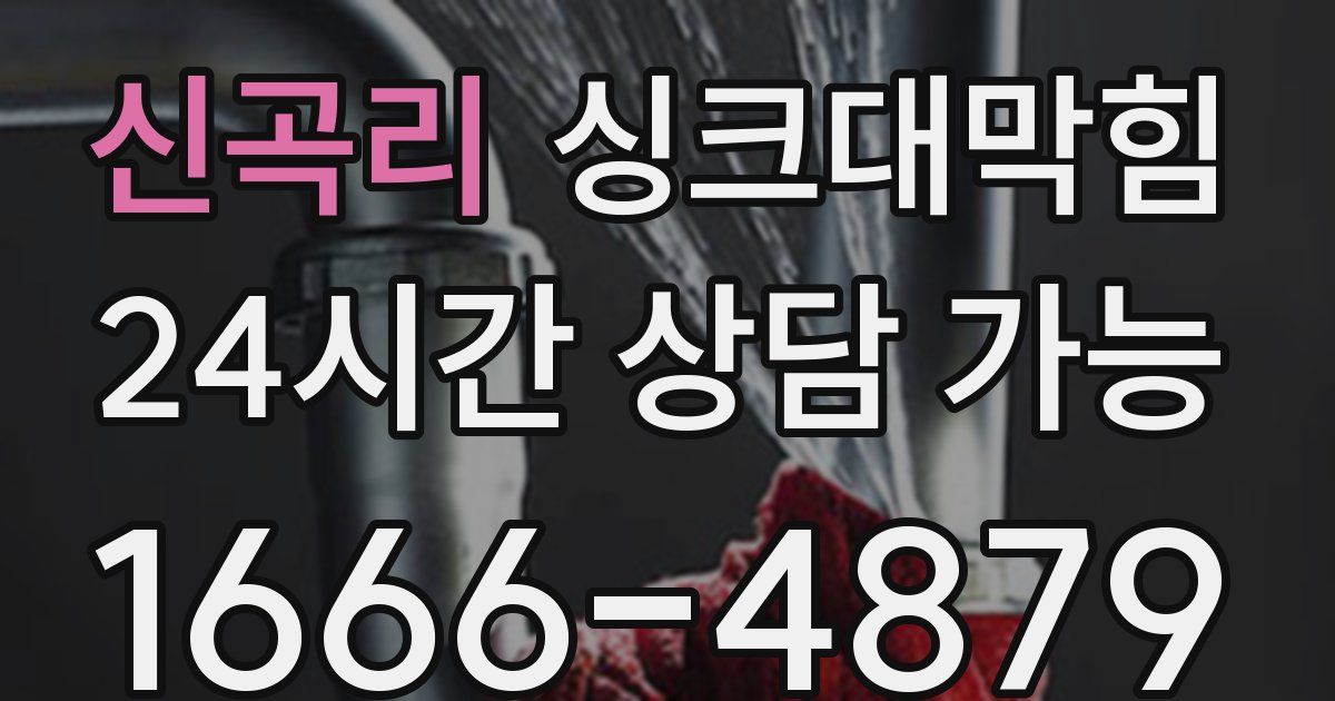 신곡리 싱크대 뚫기