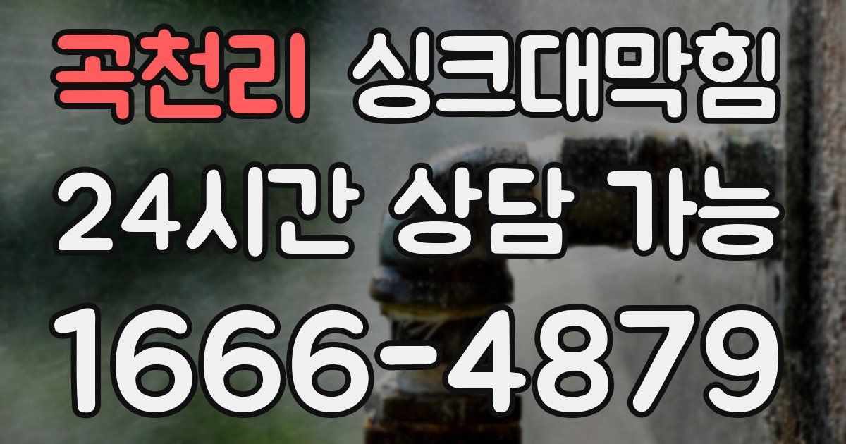 곡천리 싱크대 뚫기