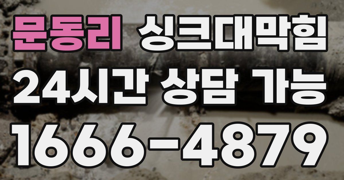 문동리 싱크대 뚫기