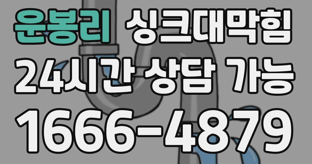 운봉리 싱크대 뚫기